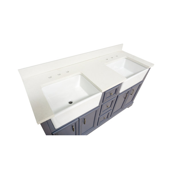 Sand & Stable Emiliano 60'' Freestanding Double Bathroom Vanity with Vanity Top & Reviews Wayfair